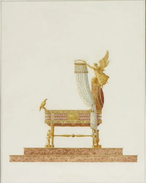 Framed Print : Design of the Bassinet for His Majesty the King of Rome, 1811. Artist: Percier, Charles (1764-1838) Framed Print : Design of the Bassinet for His Majesty the King of Rome, 1811. Artist: Percier, Charles (1764-1838)