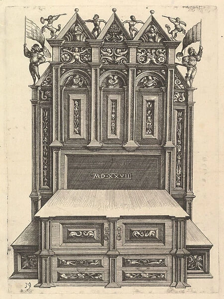 Design for a bed, 1527. Creator: Daniel Hopfer