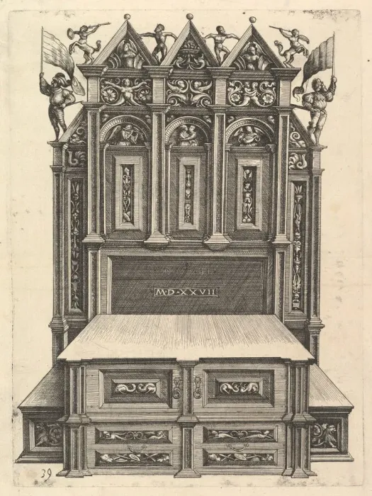 Framed Print : Design for a bed, 1527. Creator: Daniel Hopfer Framed Print : Design for a bed, 1527. Creator: Daniel Hopfer