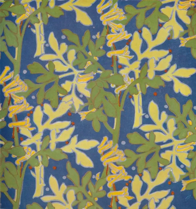 Framed Print : Design for Block Printed Silk, 1926. Artist: Margery Tomlin Framed Print : Design for Block Printed Silk, 1926. Artist: Margery Tomlin
