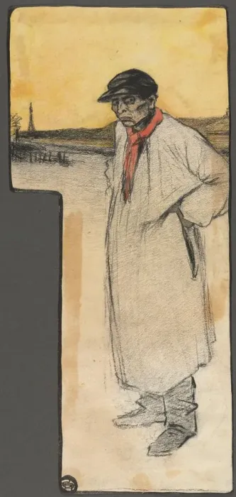 Framed Print : Design for a Book Illustration, Standing Male Figure, after 1901. Creator: George Dupuis (French Framed Print : Design for a Book Illustration, Standing Male Figure, after 1901. Creator: George Dupuis (French