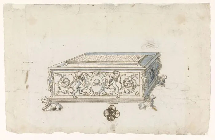Framed Print : Design for a box, c.1550-c.1600. Creator: Anon Framed Print : Design for a box, c.1550-c.1600. Creator: Anon