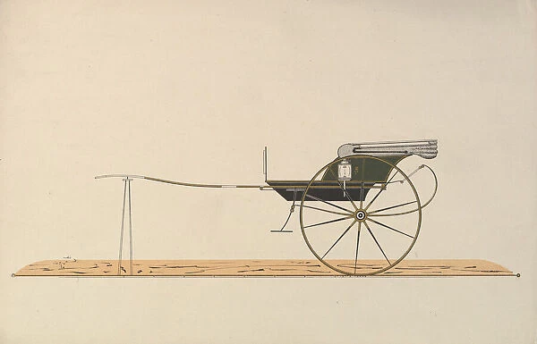 Design for C-Spring Chaise, 1850-74. Creator: Unknown