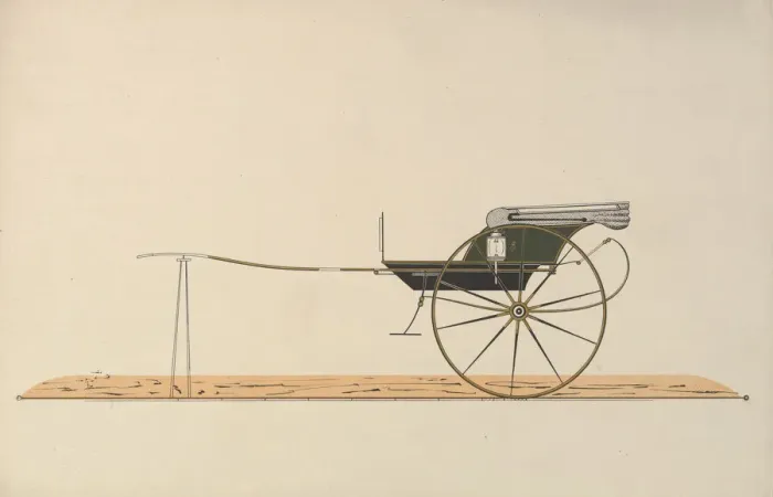 Framed Print : Design for C-Spring Chaise, 1850-74. Creator: Unknown Framed Print : Design for C-Spring Chaise, 1850-74. Creator: Unknown
