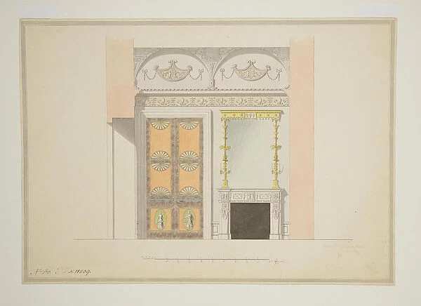 Design of the Cabinet Library, Early 1780s. Artist: Cameron, Charles (ca. 1730  /  40-1812)