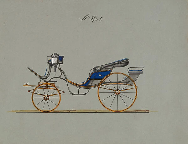 Design for Cabriolet or Victoria, no. 3785, 1882. Creator: Brewster & Co