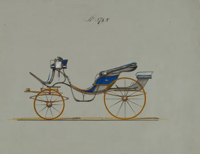 Framed Print : Design for Cabriolet or Victoria, no. 3785, 1882. Creator: Brewster & Co Framed Print : Design for Cabriolet or Victoria, no. 3785, 1882. Creator: Brewster & Co
