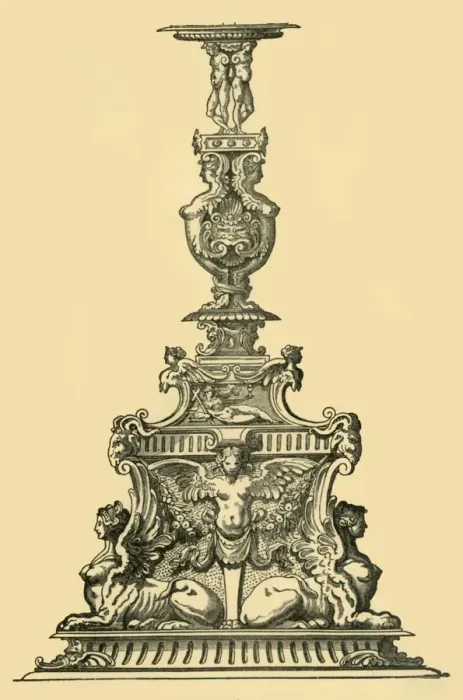 Framed Print : Design for a candelabrum, 16th century, (1881). Creator: Unknown Framed Print : Design for a candelabrum, 16th century, (1881). Creator: Unknown