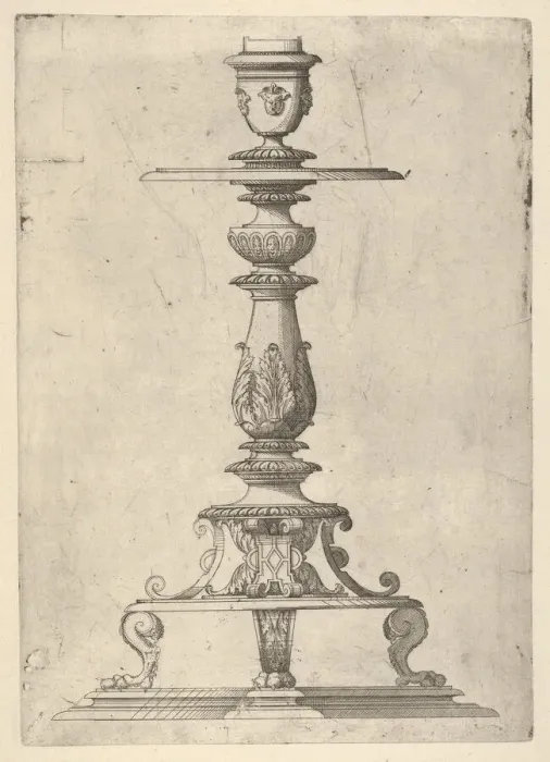 Framed Print : Design for a Candlestick, 1548-49. Creator: Jacques Androuet Du Cerceau Framed Print : Design for a Candlestick, 1548-49. Creator: Jacques Androuet Du Cerceau