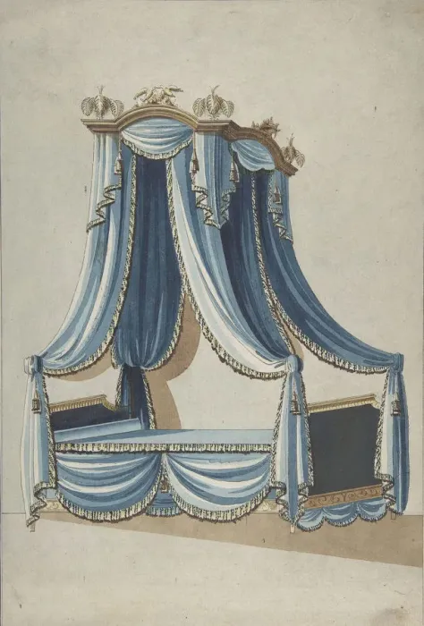 Framed Print : Design for a Canopy Bed, ca. 1760-80. Creator: Anon Framed Print : Design for a Canopy Bed, ca. 1760-80. Creator: Anon