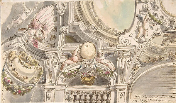 Design for a Ceiling, . Creator: Attributed to Faustino Trebbi
