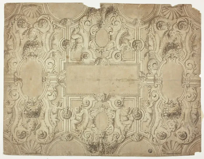 Framed Print : Design for a Ceiling Decoration, 17th century. Creator: Unknown Framed Print : Design for a Ceiling Decoration, 17th century. Creator: Unknown