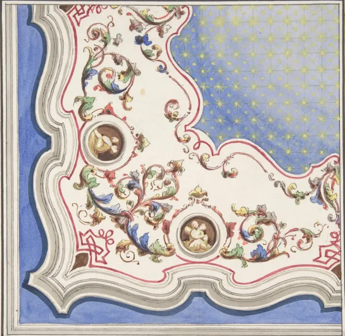 Framed Print : Design for Ceiling Decoration, 1850-70. Creator: Anon Framed Print : Design for Ceiling Decoration, 1850-70. Creator: Anon