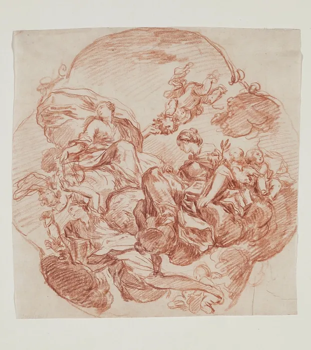 Framed Print : Design for Ceiling Decoration, 18th century. Creator: Manner of Francois Lemoyne (1700-1800) Framed Print : Design for Ceiling Decoration, 18th century. Creator: Manner of Francois Lemoyne (1700-1800)
