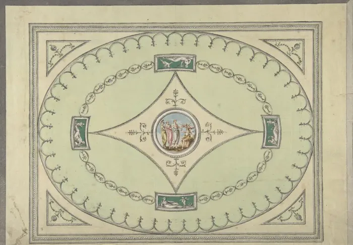 Framed Print : Design for a Ceiling for the First Drawing Room at Culzean Castle, Ayrshire, 1779-82 Framed Print : Design for a Ceiling for the First Drawing Room at Culzean Castle, Ayrshire, 1779-82
