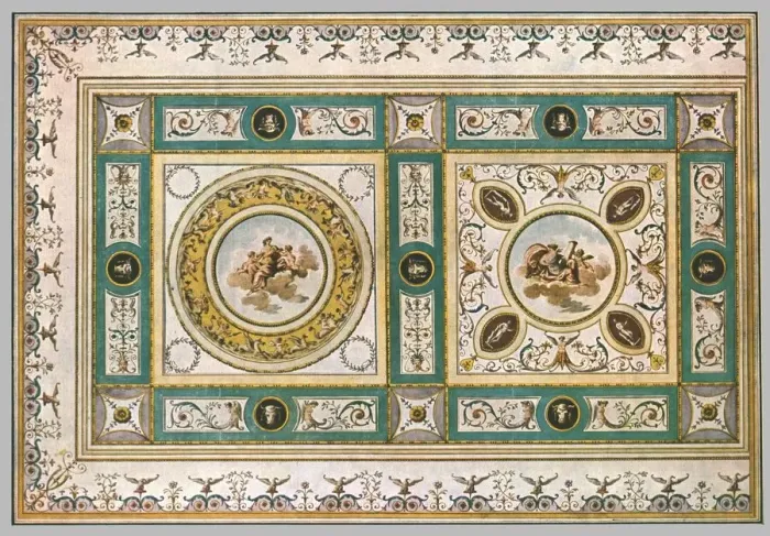 Framed Print : Design for a ceiling in a living-room, Italy, (1928). Creator: Unknown Framed Print : Design for a ceiling in a living-room, Italy, (1928). Creator: Unknown