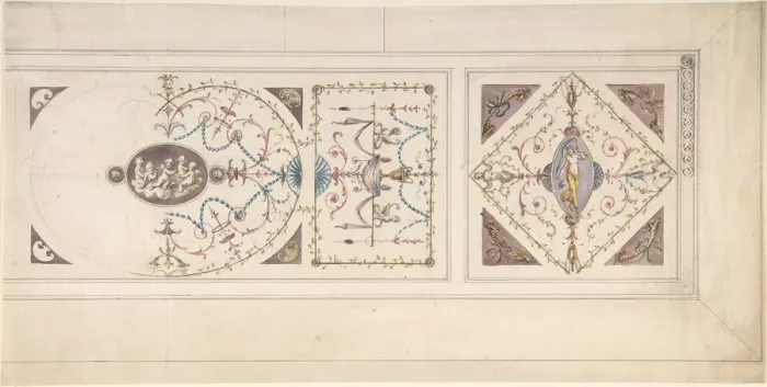 Framed Print : Design for a Ceiling in the Manner of Pergolesi, late 18th century. Creator: Anon Framed Print : Design for a Ceiling in the Manner of Pergolesi, late 18th century. Creator: Anon