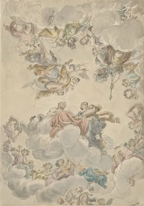 Framed Print : Design for a ceiling with the marriage of Jupiter and Juno, c. 1748-c. 1795. Creator: Petrus Norbertus van Reysschoot Framed Print : Design for a ceiling with the marriage of Jupiter and Juno, c. 1748-c. 1795. Creator: Petrus Norbertus van Reysschoot