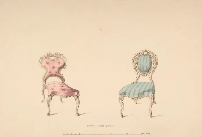 Framed Print : Design for Chairs, Louis Quinze Style, 1835-1900. Creator: Robert William Hume Framed Print : Design for Chairs, Louis Quinze Style, 1835-1900. Creator: Robert William Hume