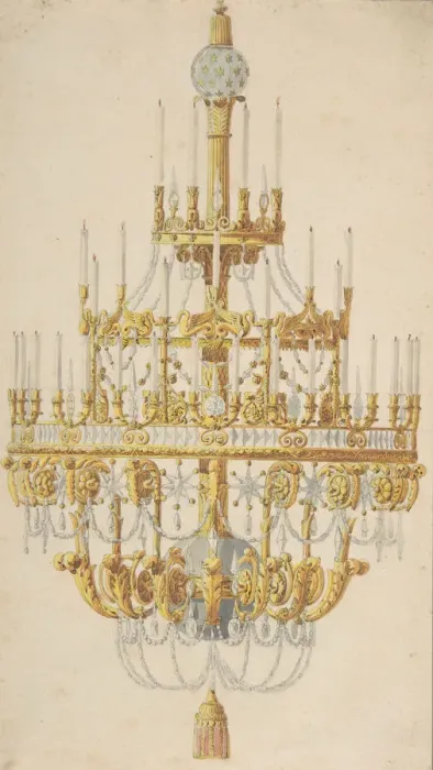 Framed Print : Design for Chandelier, 18th century. Creator: Anon Framed Print : Design for Chandelier, 18th century. Creator: Anon