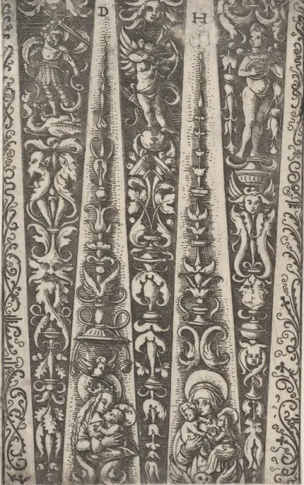 Framed Print : Design for the Channels of Fluted Armor, ca. 1515. Creator: Daniel Hopfer Framed Print : Design for the Channels of Fluted Armor, ca. 1515. Creator: Daniel Hopfer