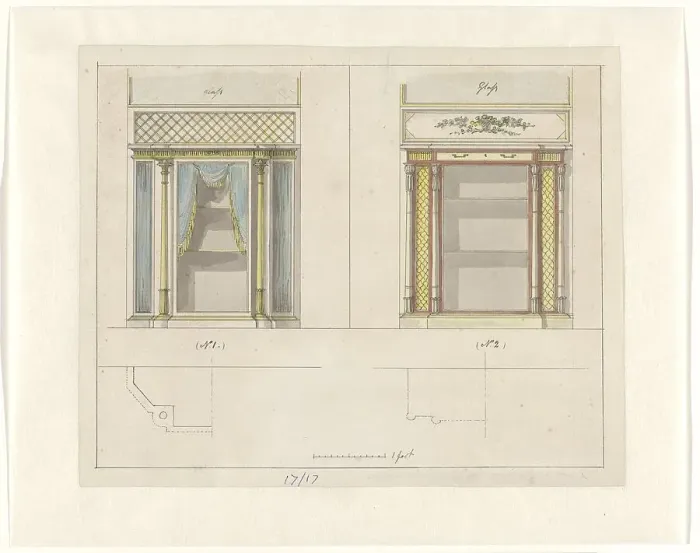 Framed Print : Design for two chests of drawers, c.1795-c.1800. Creator: Charles Heathcote Tatham Framed Print : Design for two chests of drawers, c.1795-c.1800. Creator: Charles Heathcote Tatham