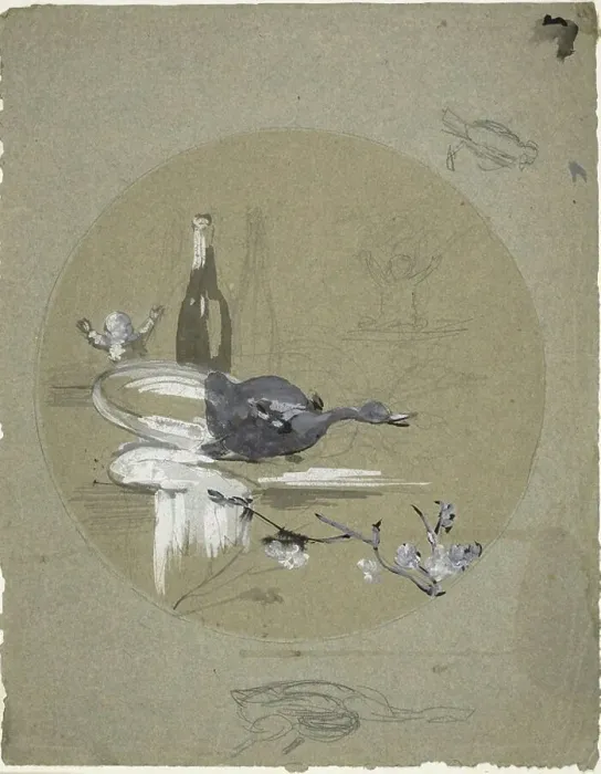 Framed Print : Design for a China Plate, c. 1882. Creator: Eugene Carriere Framed Print : Design for a China Plate, c. 1882. Creator: Eugene Carriere