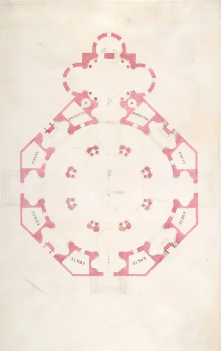 Framed Print : Design for a Church with a Central Octagonal Plan, 1570-1620. Creator: Anon Framed Print : Design for a Church with a Central Octagonal Plan, 1570-1620. Creator: Anon