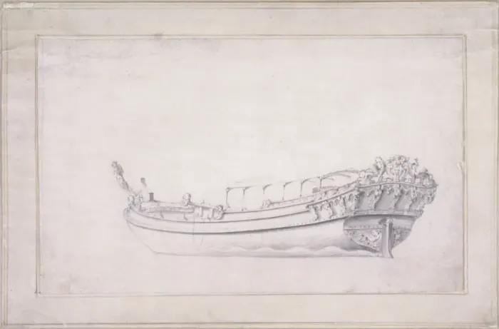 Framed Print : Design for a city of London barge, c1840 Framed Print : Design for a city of London barge, c1840