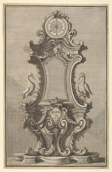 Design for a Clock, from Disegni Diversi, 1714 or 1750. Creator: Giovanni Giardini