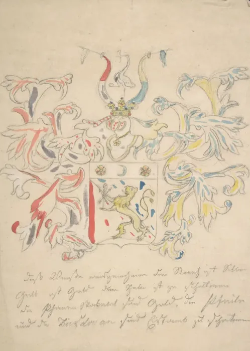 Framed Print : Design for coat of arms, 18th century. Creator: Anon Framed Print : Design for coat of arms, 18th century. Creator: Anon