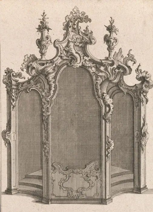 Framed Print : Design for a Confessional, Plate 1 from an Untitled Series of Designs for C Framed Print : Design for a Confessional, Plate 1 from an Untitled Series of Designs for C