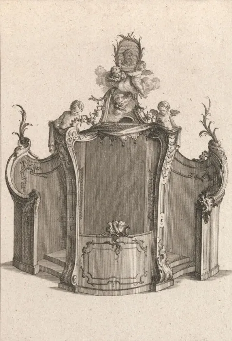 Framed Print : Design for a Confessional, Plate 2 from an Untitled Series of Designs for C Framed Print : Design for a Confessional, Plate 2 from an Untitled Series of Designs for C