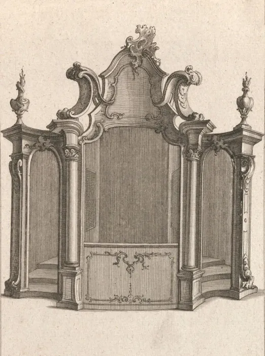 Framed Print : Design for a Confessional, Plate 4 from an Untitled Series of Designs for C Framed Print : Design for a Confessional, Plate 4 from an Untitled Series of Designs for C