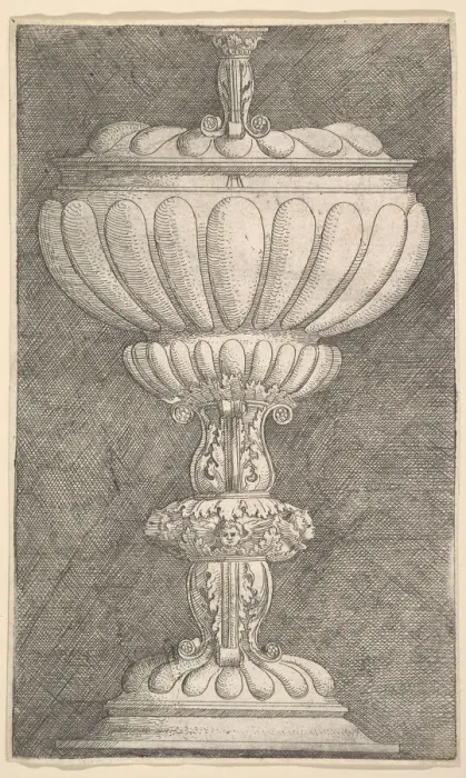 Framed Print : Design for a Covered Goblet. n. d. Creator: Albrecht Altdorfer Framed Print : Design for a Covered Goblet. n. d. Creator: Albrecht Altdorfer
