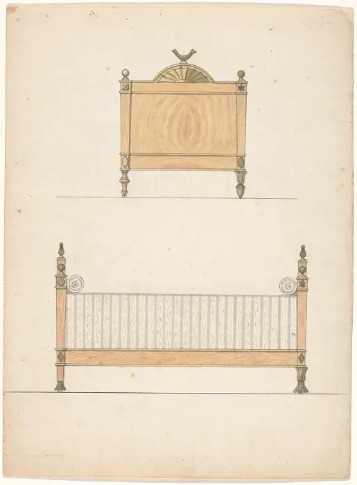 Framed Print : Design for a crib, c.1790. Creator: Anon Framed Print : Design for a crib, c.1790. Creator: Anon