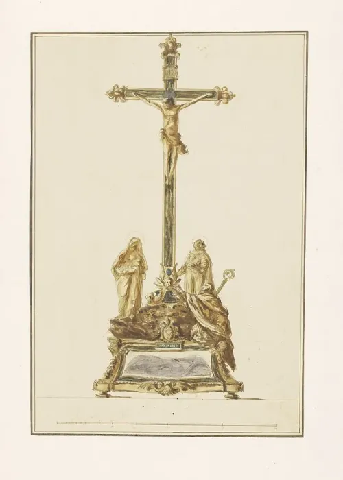 Framed Print : Design for a crucifix, c.1775-c.1785. Creator: Luigi Valadier Framed Print : Design for a crucifix, c.1775-c.1785. Creator: Luigi Valadier