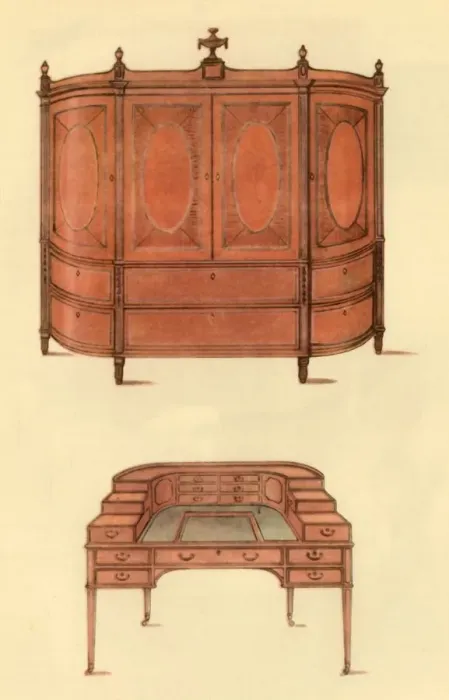 Framed Print : Design for a cupboard and desk for Carlton House, 1787, (1946). Creator: Unknown Framed Print : Design for a cupboard and desk for Carlton House, 1787, (1946). Creator: Unknown