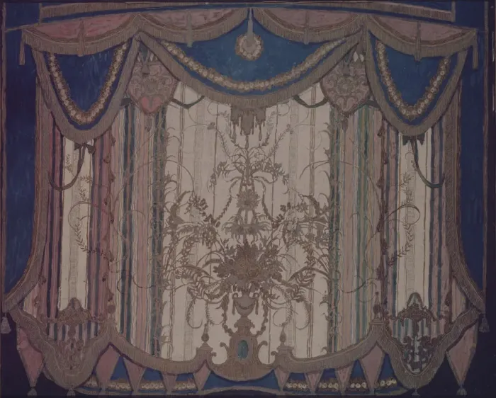 Framed Print : Design of curtain for the theatre play The Masquerade by M. Lermontov, 1917. Artist: Golovin, Alexander Yakovlevich (1863-1930) Framed Print : Design of curtain for the theatre play The Masquerade by M. Lermontov, 1917. Artist: Golovin, Alexander Yakovlevich (1863-1930)