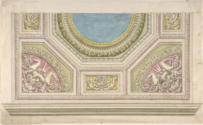 Framed Print : Design for a Decorated Ceiling, 19th century. Creator: Anon Framed Print : Design for a Decorated Ceiling, 19th century. Creator: Anon