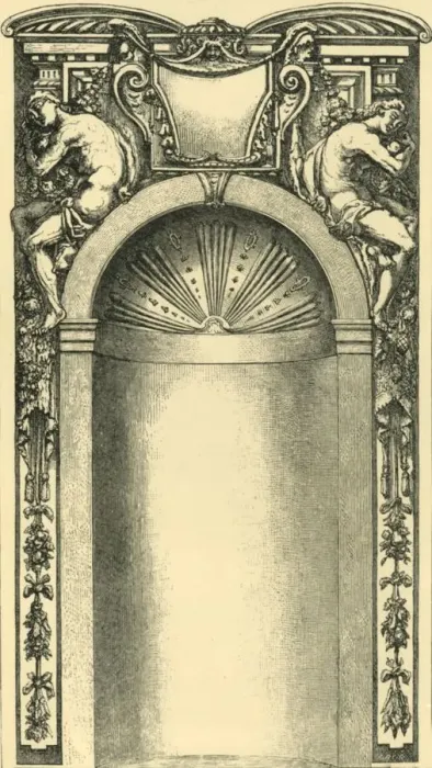 Framed Print : Design for the decoration of a niche, late 16th century, (1881). Creator: Unknown Framed Print : Design for the decoration of a niche, late 16th century, (1881). Creator: Unknown