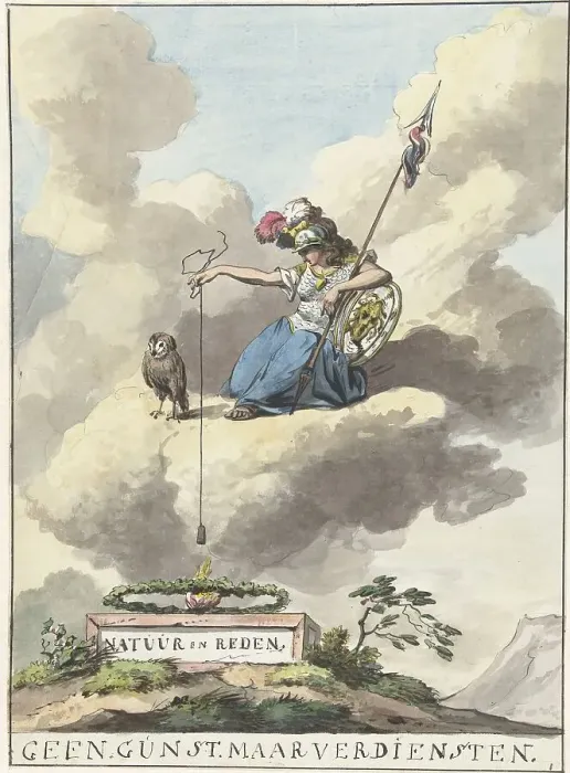 Framed Print : Design for the decorative arts and sciences on the Noordermarkt, 1795. Creator: Anon Framed Print : Design for the decorative arts and sciences on the Noordermarkt, 1795. Creator: Anon