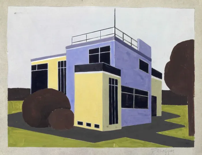 Framed Print : Design for a Detached House, 1923. Creator: Molnar, Farkas (1897-1945) Framed Print : Design for a Detached House, 1923. Creator: Molnar, Farkas (1897-1945)