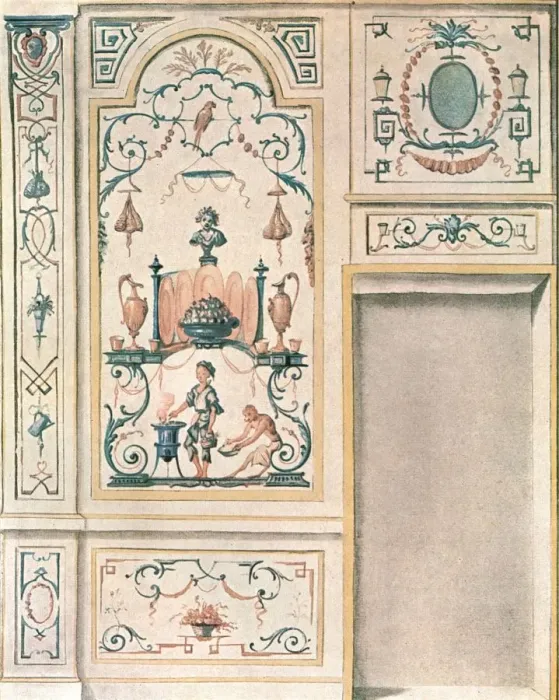 Framed Print : Design for a dining-room wall, France, (1928). Creator: Unknown Framed Print : Design for a dining-room wall, France, (1928). Creator: Unknown