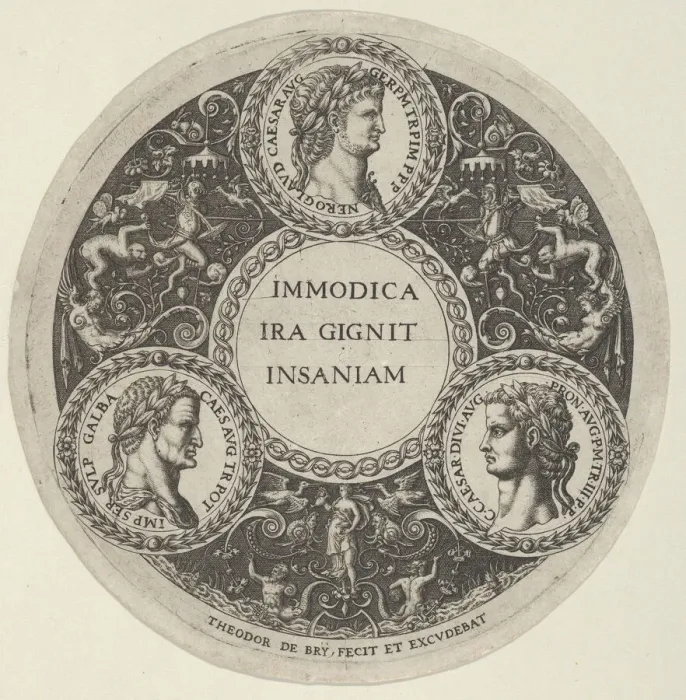 Framed Print : Design for a Dish with Portraits of the Roman Emperors Nero, Galba, and Caligula, ca Framed Print : Design for a Dish with Portraits of the Roman Emperors Nero, Galba, and Caligula, ca