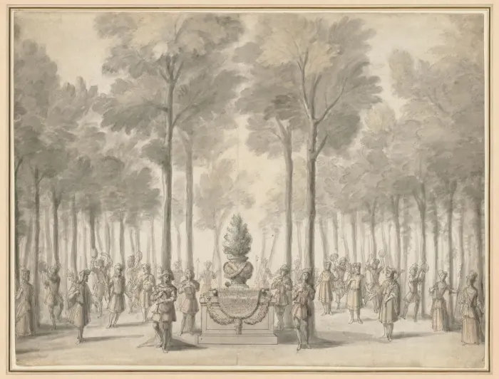 Framed Print : Design for the Divertissement from La Pastorale (First Entree of Framed Print : Design for the Divertissement from La Pastorale (First Entree of