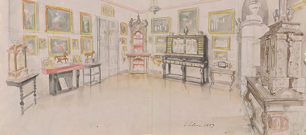 Design for a domestic interior, 1857. Creator: Anon