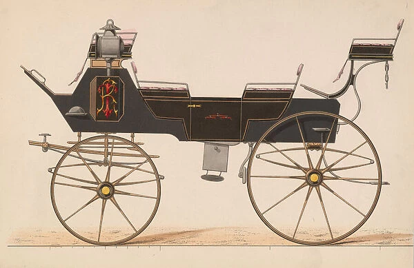 Design for Early Style Drag with No Top, ca. 1860. Creator: Brewster & Co