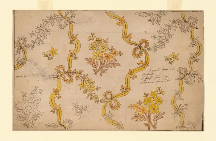 Framed Print : Design for an Embroidered or Woven Textile, France, 19th century. Creator: Unknown Framed Print : Design for an Embroidered or Woven Textile, France, 19th century. Creator: Unknown