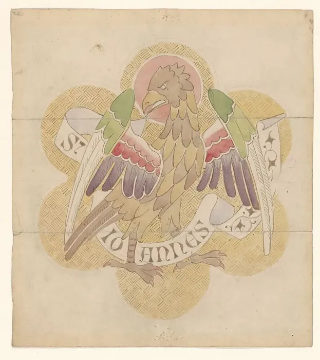 Framed Print : Design for embroidery: eagle, symbol of St John the Evangelist, c.1850-c.1875. Creator: Hardman & Co.. Design for embroidery: eagle, symbol of St John the Evangelist, c.1850-c.1875. Creator: Hardman & Co Framed Print : Design for embroidery: eagle, symbol of St John the Evangelist, c.1850-c.1875. Creator: Hardman & Co.. Design for embroidery: eagle, symbol of St John the Evangelist, c.1850-c.1875. Creator: Hardman & Co